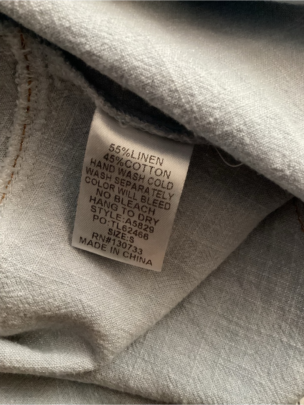 Umgee Linen Blend Light Blue Shirt Sz S frayed hem button down EUC - Picture 12 of 12